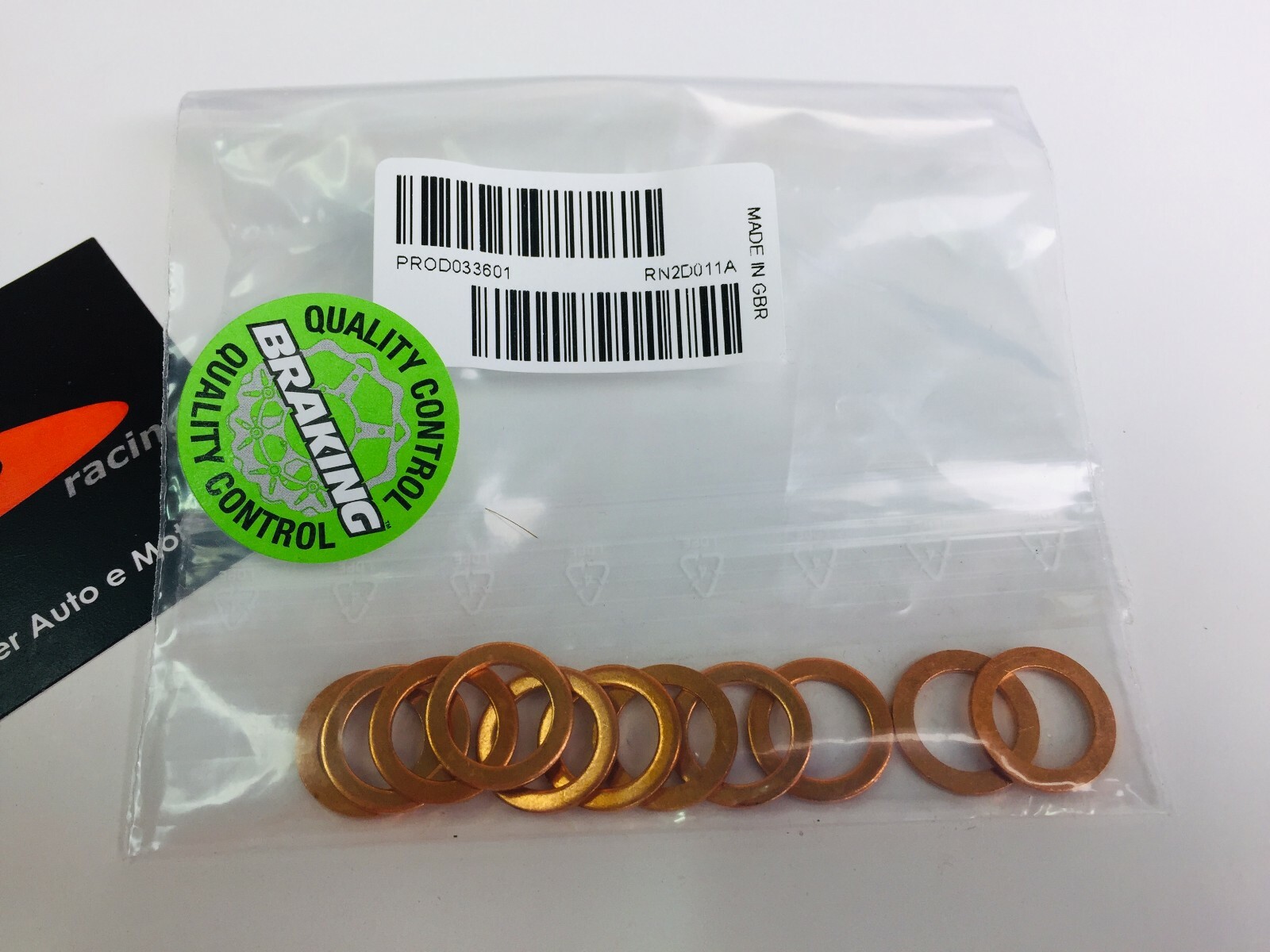 RONDELLE RAME TUBI FRENO MOTO RASAMENTI GUARNIZIONI FORO 10mm BRAKING KIT 10 PZ