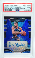 Kenny Walker AUTO PSA 9 POP 1 FOTL BLUE SHIMMER 2019-20 Prizm Signatures Knicks