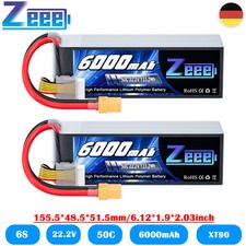 2 batterie Zeeee 6S 22,2 V Lipo 50 C 6000 mAh XT90 spina per RC auto camion aereo