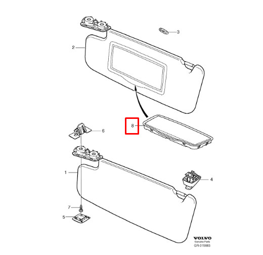 VOLVO V50 Interior Sunvisor Mirror 39866716 NEW GENUINE | eBay