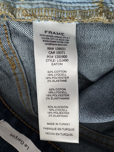 NWT FRAME Le Garcon Distressed Mid-Rise Straight Fit Jeans - Size 24 / 30x29 - Picture 4 of 11