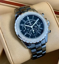 Chanel J12 Chronograph 41mm, Black Dial, Diamond Bezel - Black Ceramic, H1009