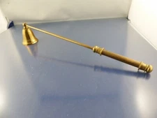 PLAIN BRASS CANDLE SNUFFER WITH STIPPED BRASS HANDLE unbranded Well made