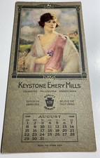 1926 Keystone Emery Mills Calendar Edna Crompton Art Pretty Lady Pin Up Philly