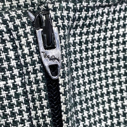 VTG 90s Houndstooth Skirt Womens 10 Grey Wool Pencil Slit Belt Loop High Waist - Picture 8 of 11