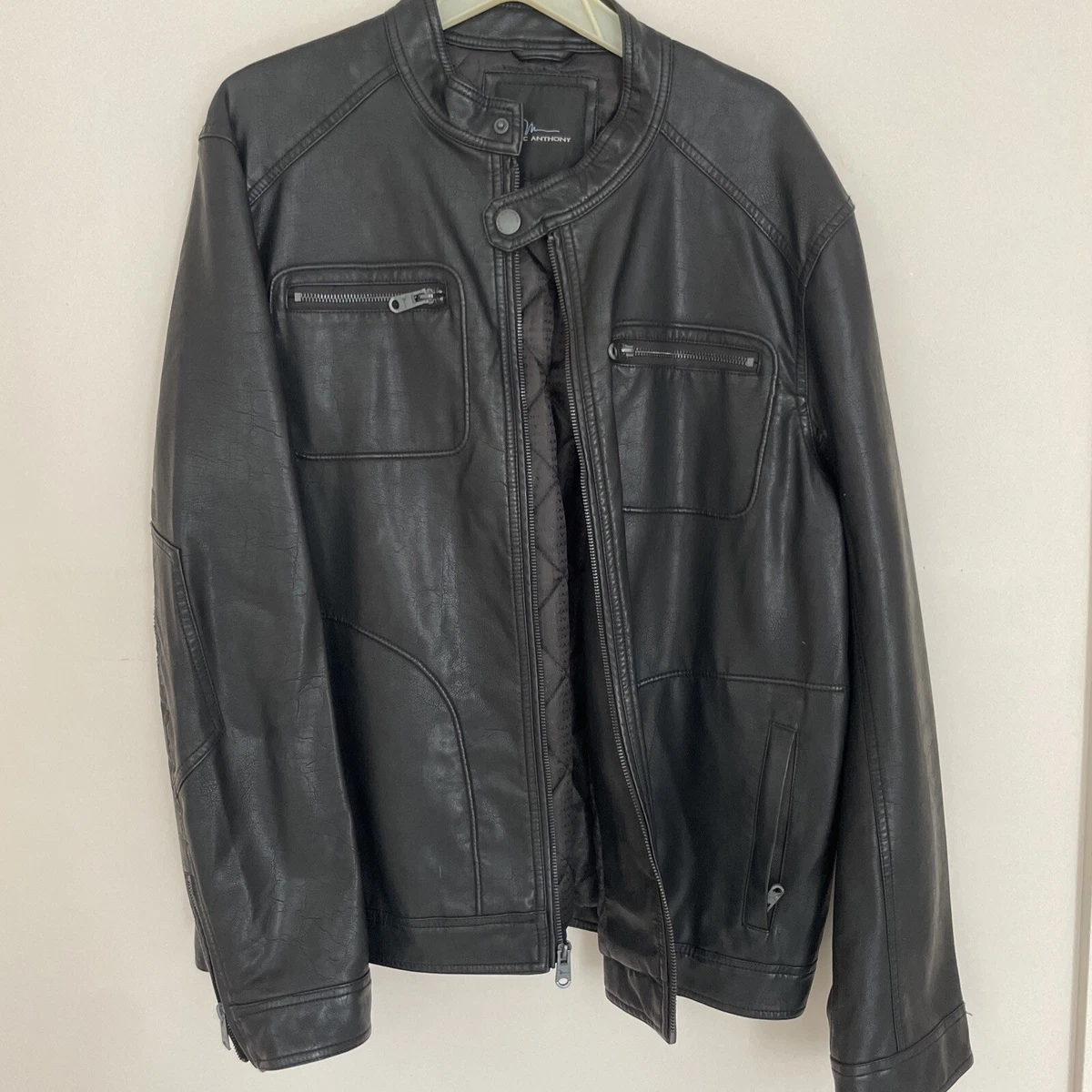 Marc Anthony Faux Leather Outer Shell Motorcycle Jackets Coats