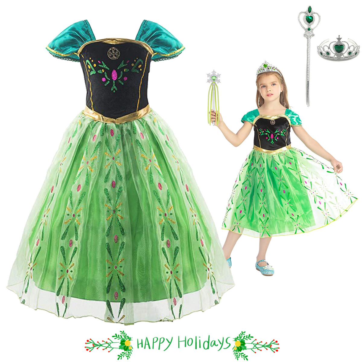 Girls Frozen Queen Princess Anna Party Cosplay Fancy Dress up Costume  Birthday | eBay