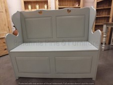 4FT PAINTED MONKS BENCH SETTLE PEW-SEAT STORAGE- F&B PIGEON- BESPOKE AVAILABLE