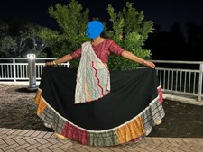 Navratri Chaniya choli Traditional Garaba dress Lahengha Blouse Dupatta black