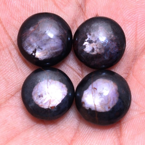4 Pcs Natural Ruby Round Cabochon Huge Untreated 15mm-16mm Loose Gemstones Lot - Picture 2 of 5