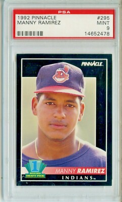 1992 Pinnacle #295 Manny Ramirez Rookie Card PSA 9 Mint Cleveland