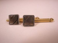 SINGLES 2 1/4" Square Gray Mother Pearl Vintage Formal Tux Prom Shirt Stud c235