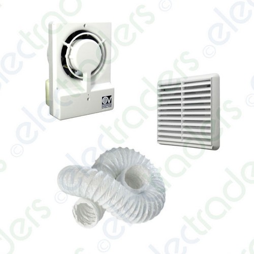Vortice 11630 RECORD M Axial Extractor Fan with Timer 4" With Ducting