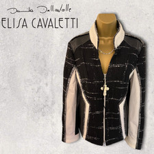 Elisa Cavaletti By Daniela Dallavalle Womens Black White Winter Jacket Uk 12