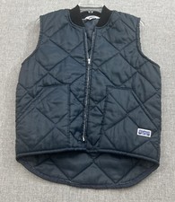 VTG Big Smith Vest Men's Blue Quilted Outdoors Work Full Zip Pockets USA READ