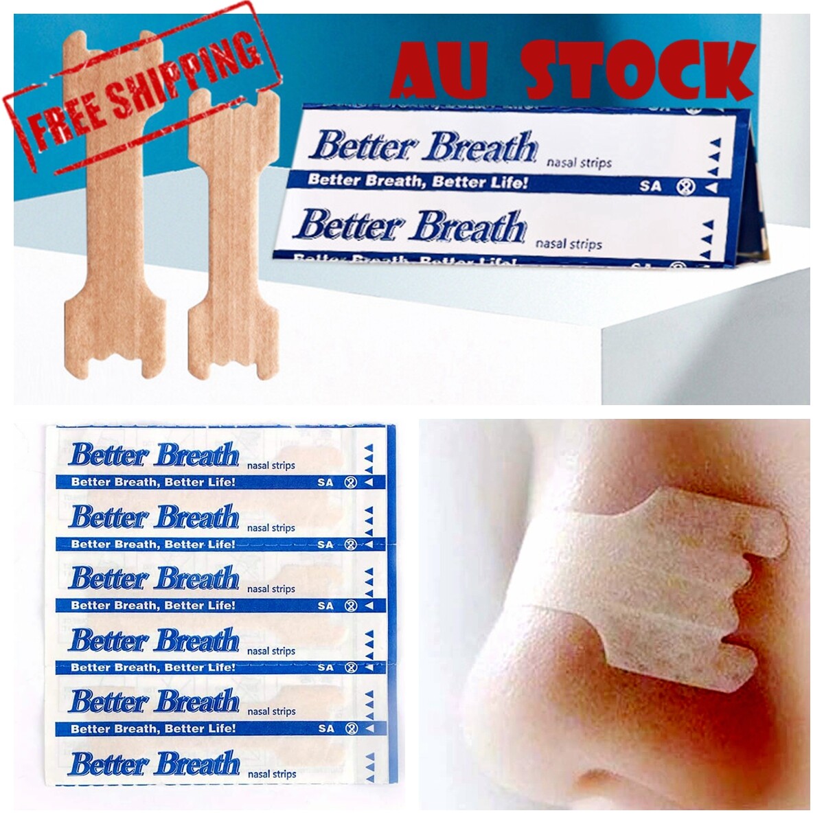 Nasal Strips Small Large Size Anti Snore Stop Snoring Nose Breathe