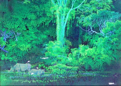 Hiroo Isono Original Acrylic Painting Secret of Mana 1975 磯野宏夫 