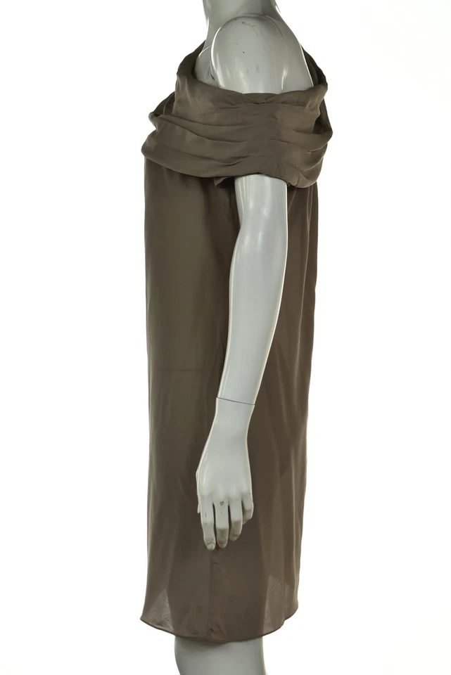 Vestido Richard Chai Love para mujer talla 2 gris topo cambio hasta la rodilla fuera del hombro Foto 3 de 4