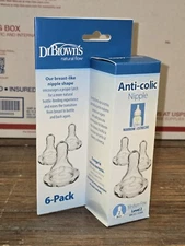 New! Dr. Brown’s Original Level 2 (3m+) Nipple - 6 Count Box - NIB Nipples!