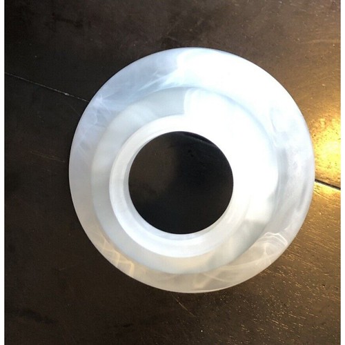 1 White Marble Swirl Frosted 2 1/8" X 4 3/4” Glass Light Lamp Shade - Picture 7 of 7