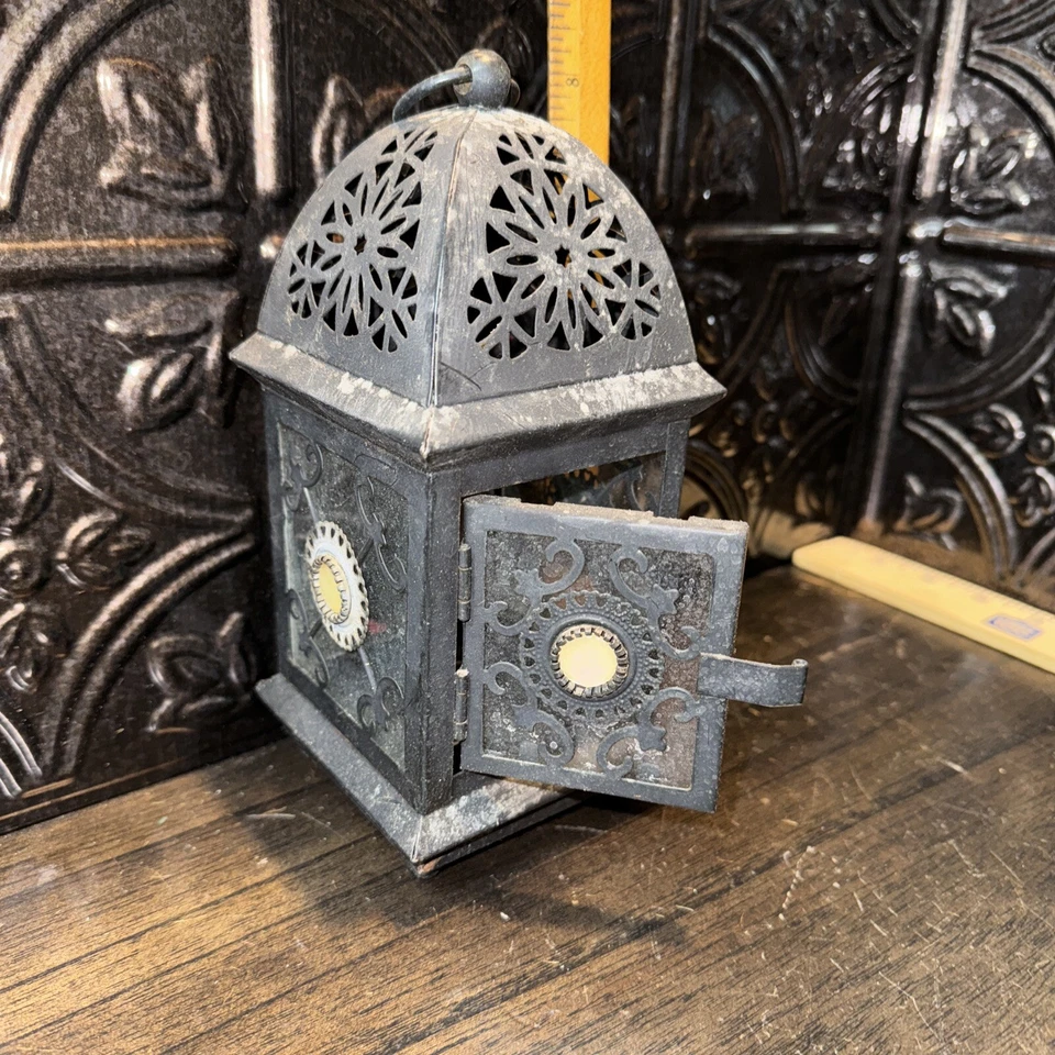 Gaiola de vidro de metal para pássaros mesa suspensa luz de chá votiva suporte de vela com cristais - Imagem 3 de 4