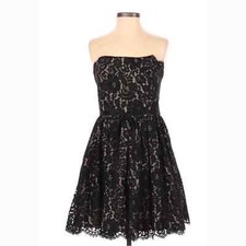 Robert Rodriguez Black Lace Sleeveless Cocktail Dress Women’s Size 4