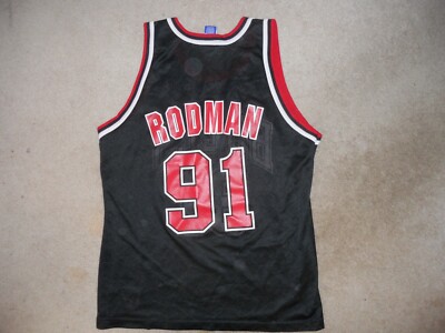 Chicago Bulls Basketball Jersey Dennis Rodman #91 Champion 44 Rare
