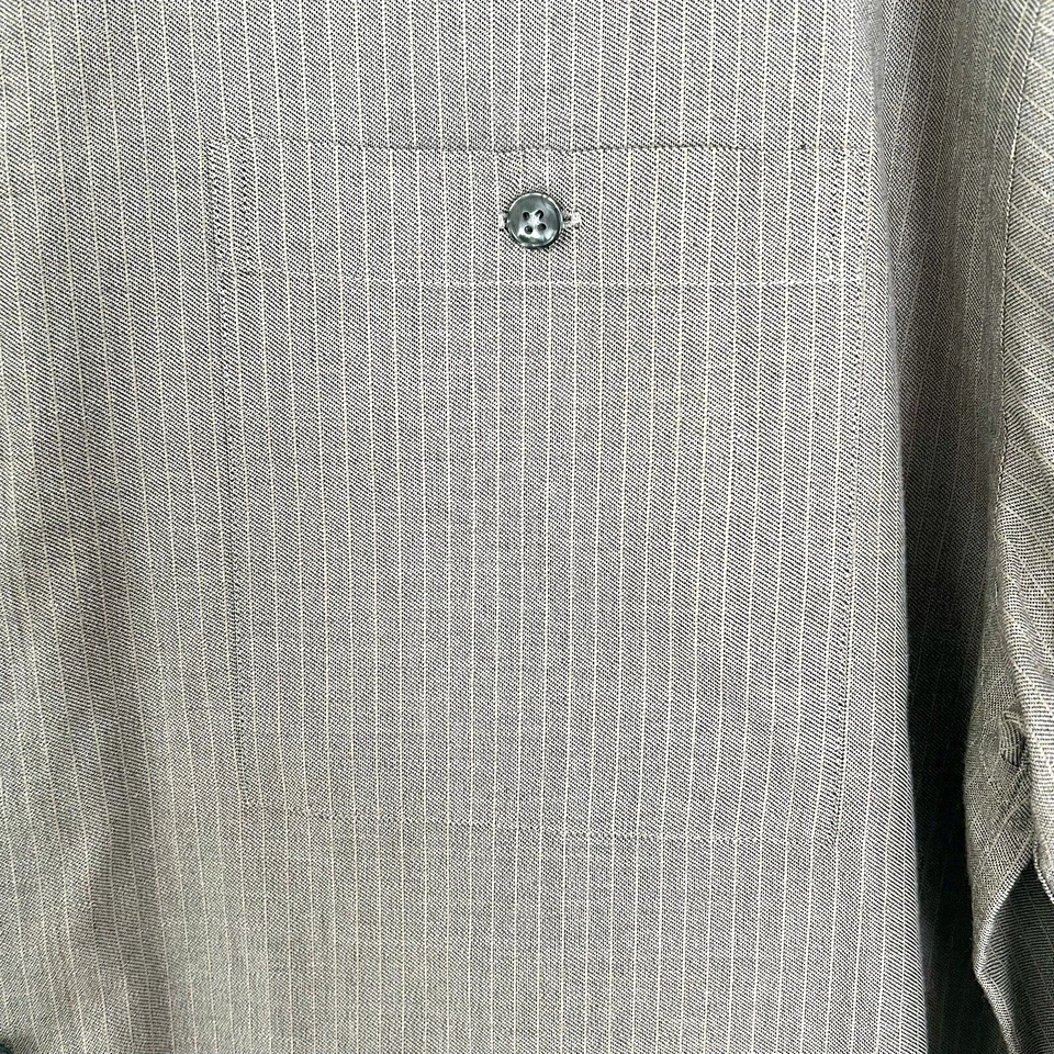 Camisa de vestir de manga larga a rayas rosa tostado con botones talla XL de J. Ferrar para hombre Foto 4 de 4