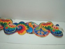 Peace Sign Smiley Face Tie Dye Wallpaper border vintage new  21 inch repeat