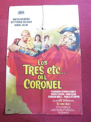 3 ETCs AND THE COLONEL SPANISH POSTER ANITA EKBERG VITTORIO DE SICA 1960