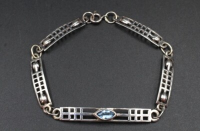 Carrick .925 Sterling Silber Glas Mackintosh Collection Gliederarmband 7,82 g