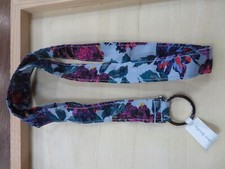 NEW VERA BRADLEY PETITE NEON BLOOMS Pattern WIDE Lanyard -LTD ED- NWT
