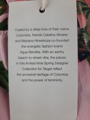 NEW Agua Bendita x Target Womens Peony Botanical Print TieFront Midi Dress SMALL - Picture 9 of 12