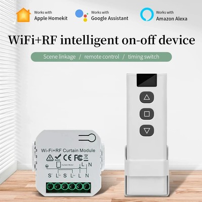 Tuya Smart WiFi Curtain Switch Blind Rolling Shutter RF433MHz Remote Control Lot