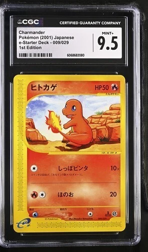 CGC 9.5 MINT+ CHARMANDER 009/029 POKEMON JPN E-STARTER DECK 1ST EDITION Pop 2