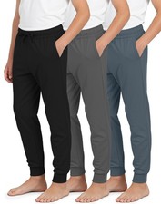 3 Pack: Boys  Ultra-Soft Jogger Pajama Pants - Lounge Pjs Sleepwear- Set 7, X...