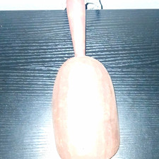 Primitive Style Wooden Scoop, Medium Brown Wood Tone, Brown Wooden Handle