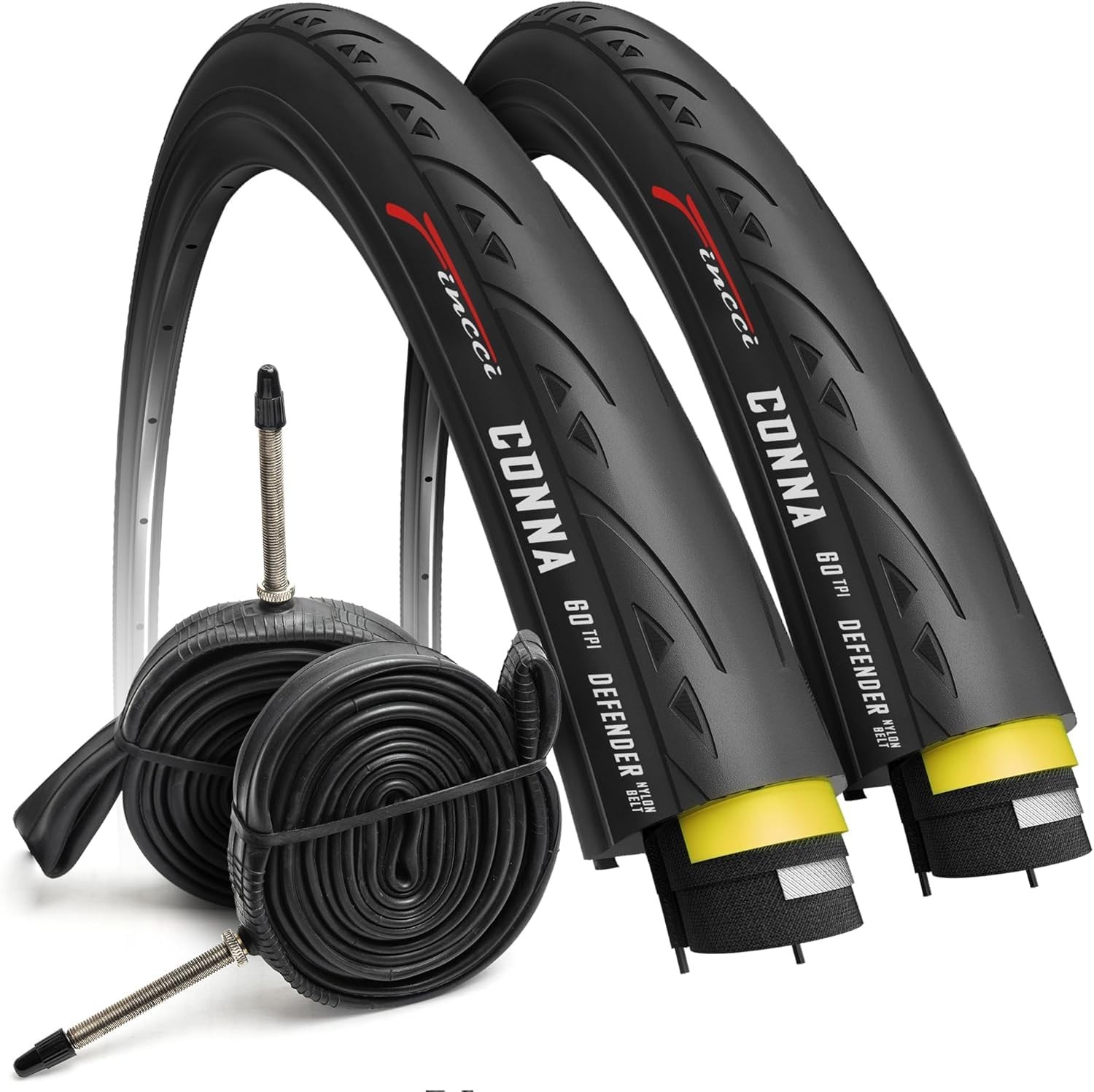 Fincci Copertoni Bici Corsa 700x23c - Coppia Pneumatici Bici 28, 60TPI (c6e)