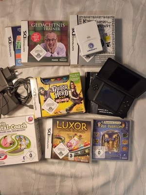 Nintendo DS Lite Schwarz Konsole | GEREINIGT & GEPRÜFT | inkl. Spiele