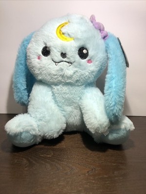 Rare HTF Ploofs Cute N Creepy Emo Gothic Stuffed Plush Spooky Blue Bunny 10'' EUC