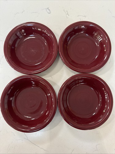 Fiesta Claret Fruit Bowls Set of 4 HLC USA 5” Dessert Salsa Bowls Burgundy