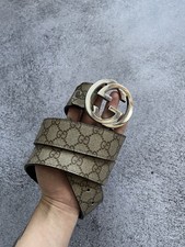 Monogram Belt Gucci GG Supreme Men Size 44/110 Made In Italy