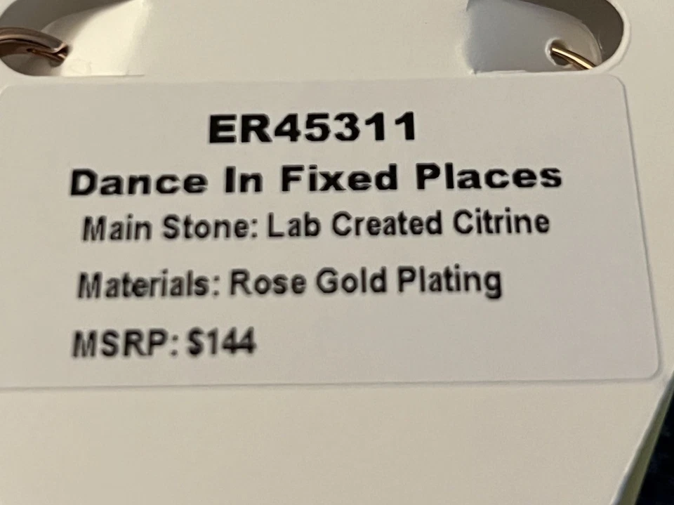 Bomb Party November Earrings Lab Created Citrine Rose Gold Plating - Image 2 of 2