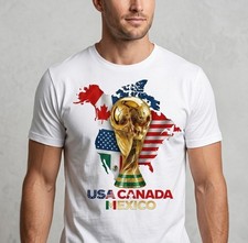 FIFA World Cup Soccer White National Team Fan T-Shirt USA Canada Mexico