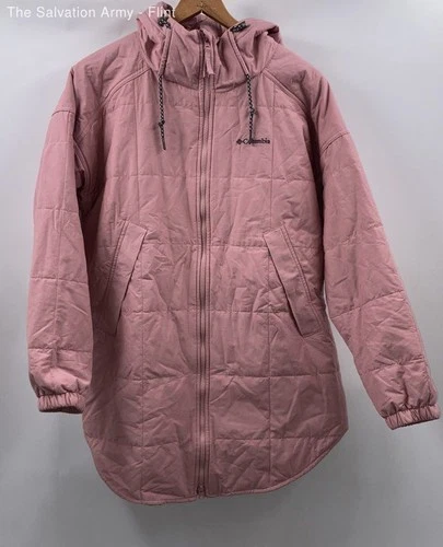 Columbia Womens Pink Quilted Hooded Chatfield HillTM Novelty Jacket Size X-Large