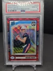 2024 Donruss Rated Rookie Drake Maye #379 Optic Preview Red Wave Prizm PSA 10