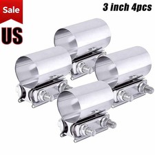 4 Pack 3 Id Ss304 Exhaust Pipe Clamp Sleeve Universal Widening Butt Joint