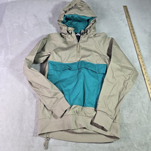 Nike SB Everett Anorak Pullover Jacket Khaki Teal Sz XS