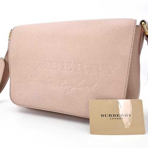 Burberry London Leather Shoulder Bag Pink Messenger Women Authentic
