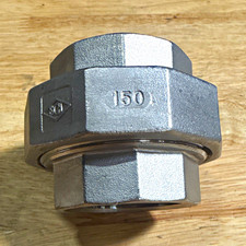 Stainless Steel Threaded Union, 1-1/2 in FNPT x FNPT NPT-to-NPT, 150
